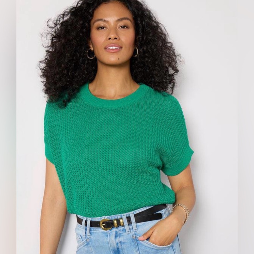 THML Vibrant Green Textured Sweater